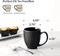 Set of 6 Black Ceramic Coffee Mugs, 16oz, Large Handles, Porcelain
